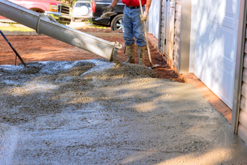 Concrete driveway pouring